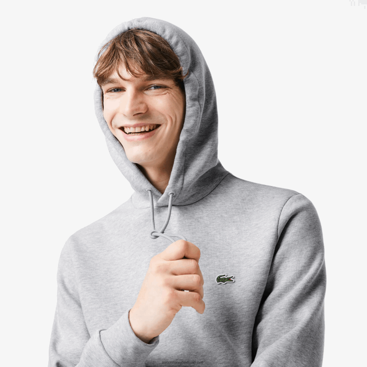 Lacoste Sweatshirt met capuchon van biologisch katoen 0828H288 grijze chine ca Heren