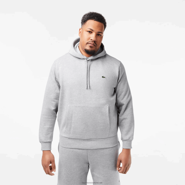 Lacoste Sweatshirt met capuchon van biologisch katoen 0828H288 grijze chine ca Heren