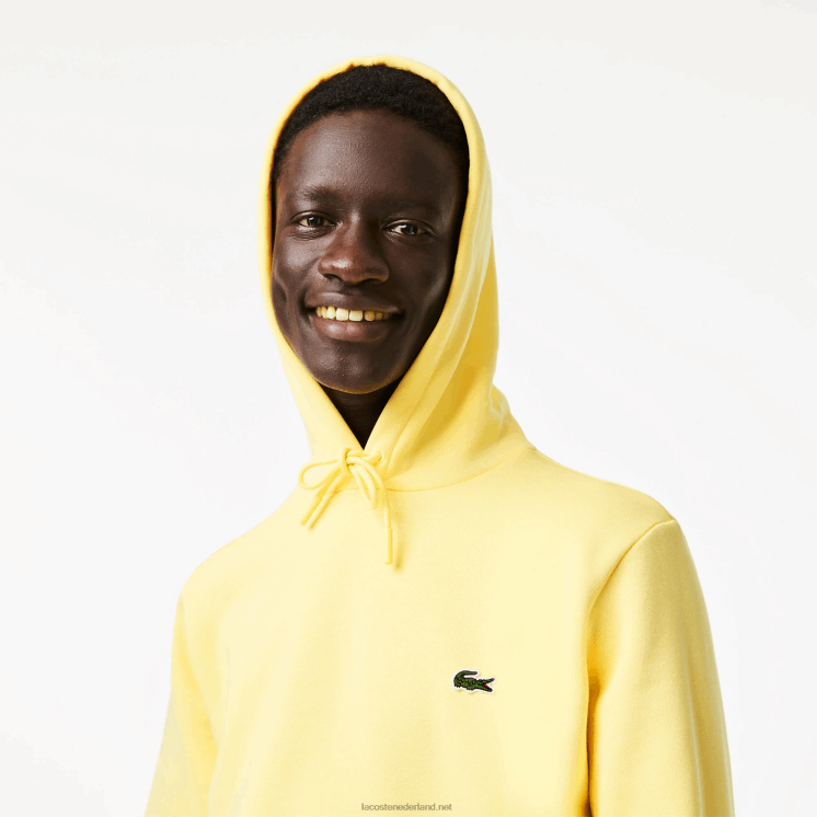Lacoste Sweatshirt met capuchon van biologisch katoen 0828H310 geel 107 Heren