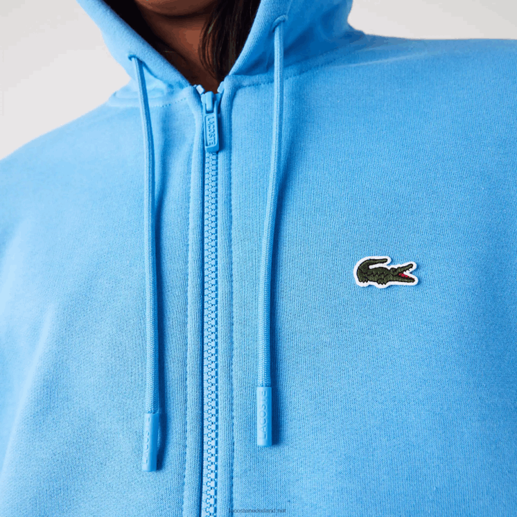 Lacoste Sweatshirt met kangoeroezak en rits van fleece 0828H1047 blauw 4xa Heren