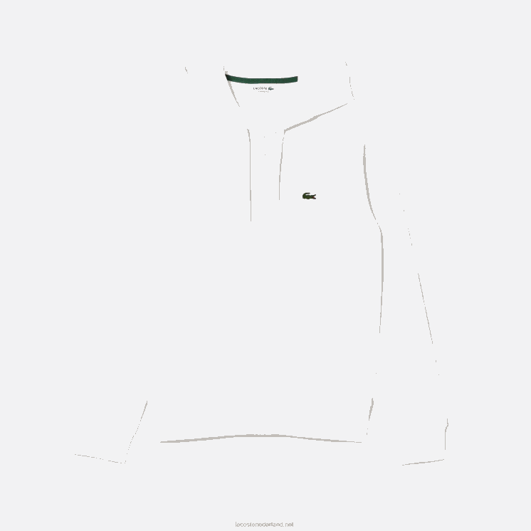 Lacoste Sweatshirt met kangoeroezak en rits van fleece 0828H295 wit 001 Heren