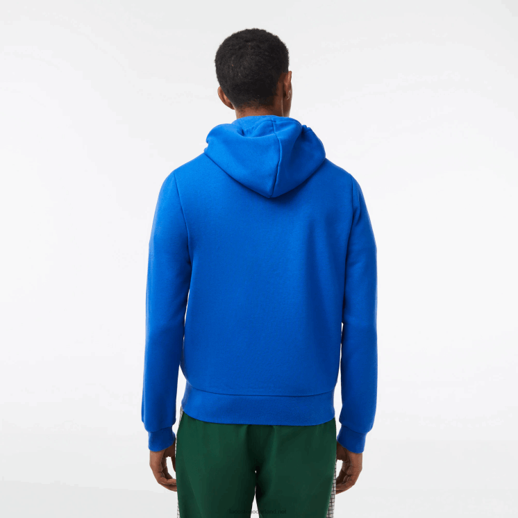 Lacoste Sweatshirt met kangoeroezak en rits van fleece 0828H298 blauwe kxb Heren