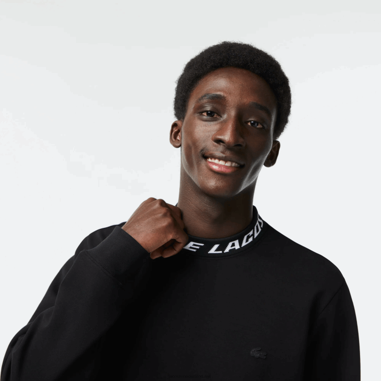 Lacoste Sweatshirt met logokraag 0828H358 zwart 031 Heren