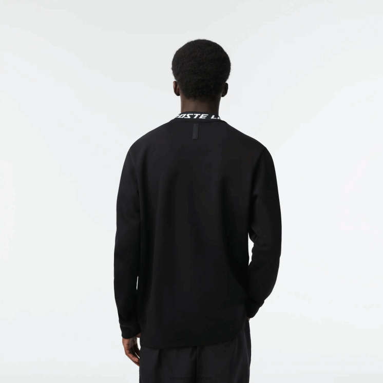 Lacoste Sweatshirt met logokraag 0828H358 zwart 031 Heren