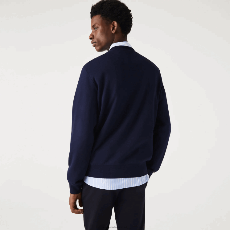Lacoste Sweatshirt met ronde hals en krokodillenprint 0828H1029 marineblauw 166 Heren