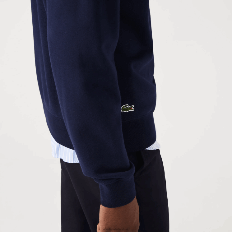 Lacoste Sweatshirt met ronde hals en krokodillenprint 0828H1029 marineblauw 166 Heren