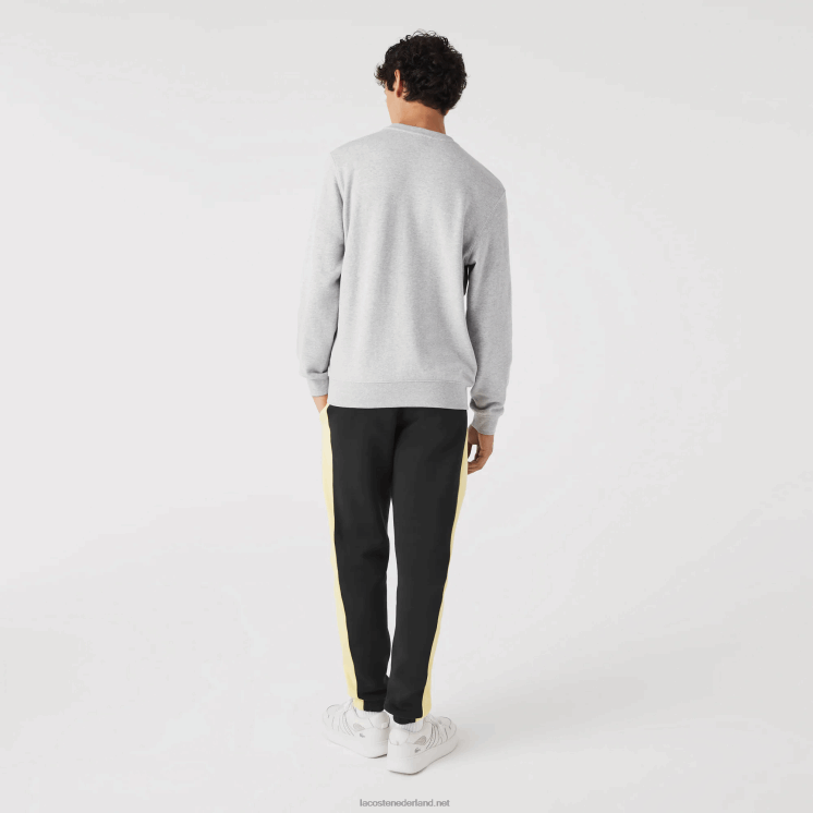 Lacoste Sweatshirt met ronde hals en krokodillenprint 0828H1030 grijze chine ca Heren