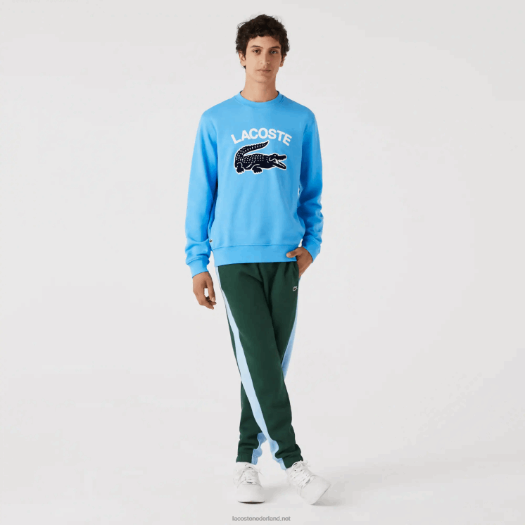 Lacoste Sweatshirt met ronde hals en krokodillenprint 0828H1031 blauw 4xa Heren