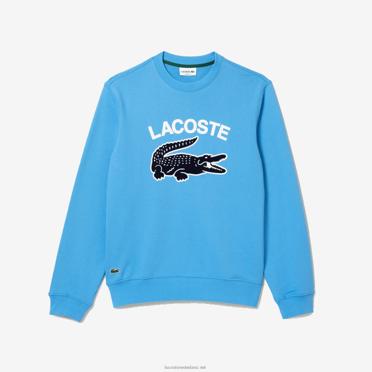 Lacoste Sweatshirt met ronde hals en krokodillenprint 0828H1031 blauw 4xa Heren