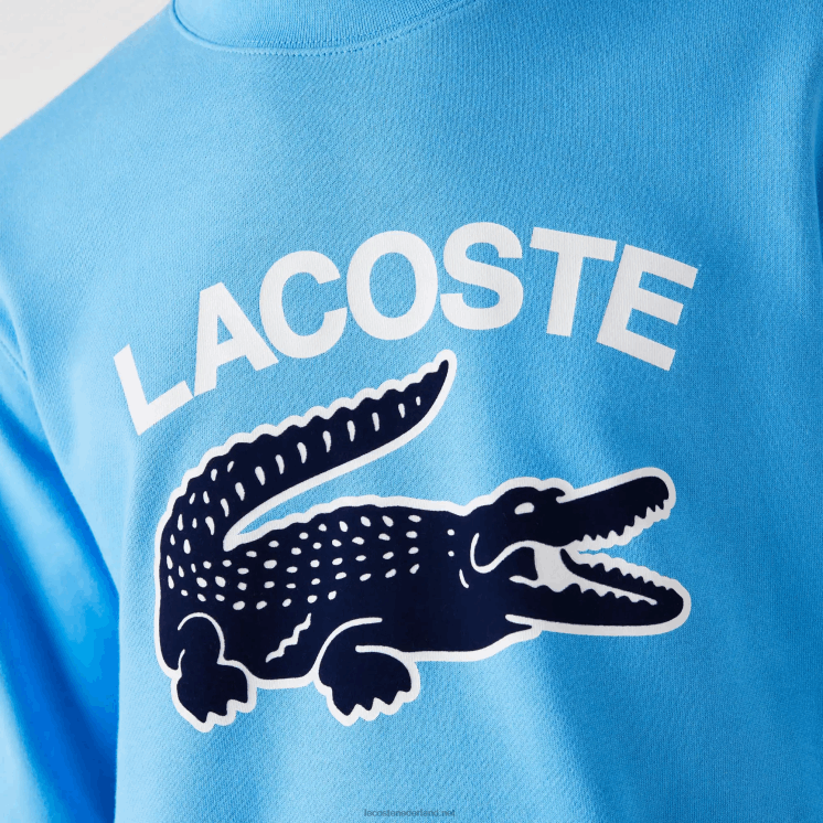 Lacoste Sweatshirt met ronde hals en krokodillenprint 0828H1031 blauw 4xa Heren