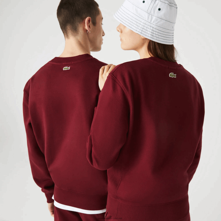 Lacoste Sweatshirt van biologische katoenfleece met 3D-logo 0828H1185 bordeaux z7f Heren
