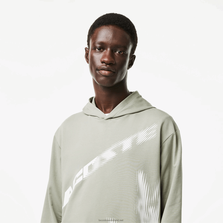 Lacoste contrasterende krokodil hoodie 0828H547 kaki groen g21 Heren