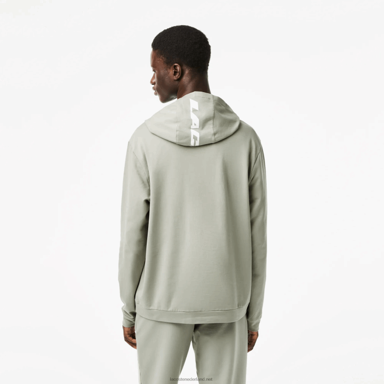 Lacoste contrasterende krokodil hoodie 0828H547 kaki groen g21 Heren