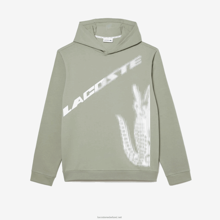 Lacoste contrasterende krokodil hoodie 0828H547 kaki groen g21 Heren