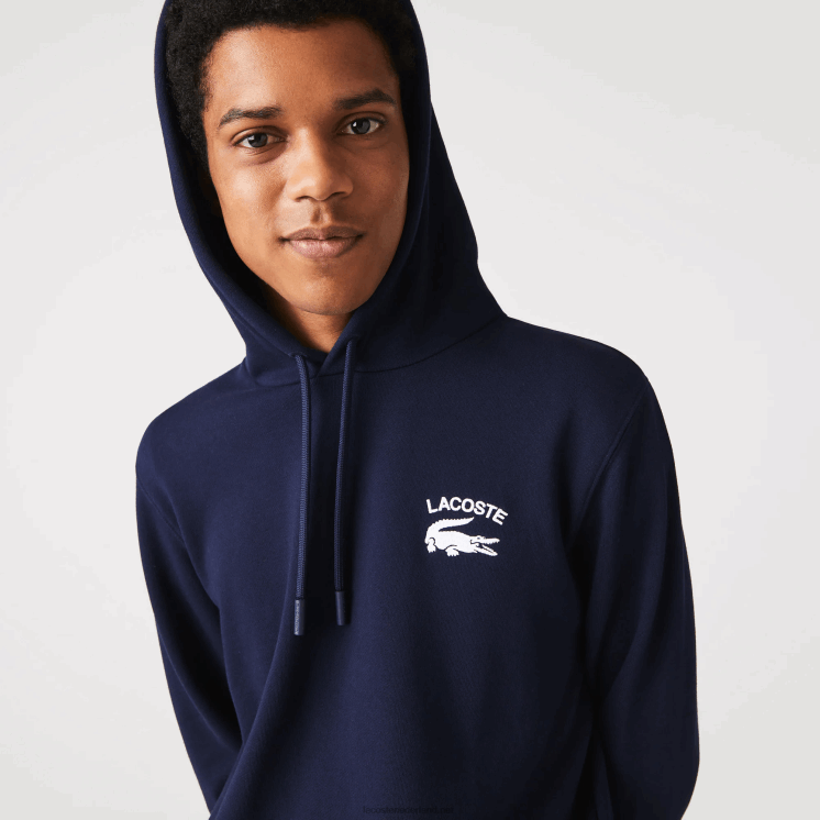 Lacoste effen sweatshirt met klassieke pasvorm en capuchon 0828H359 marineblauw 166 Heren