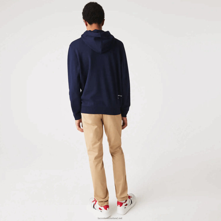 Lacoste effen sweatshirt met klassieke pasvorm en capuchon 0828H359 marineblauw 166 Heren