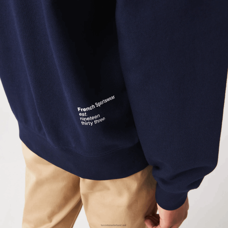 Lacoste effen sweatshirt met klassieke pasvorm en capuchon 0828H359 marineblauw 166 Heren