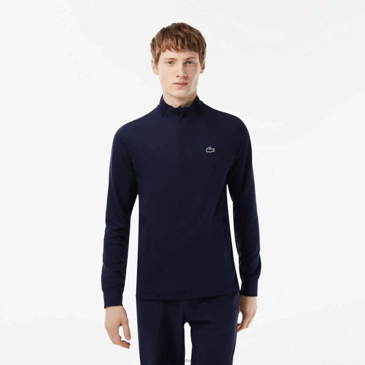 Lacoste golfsweatshirt met ingezette ronde hals 0828H313 marineblauw 423 Heren