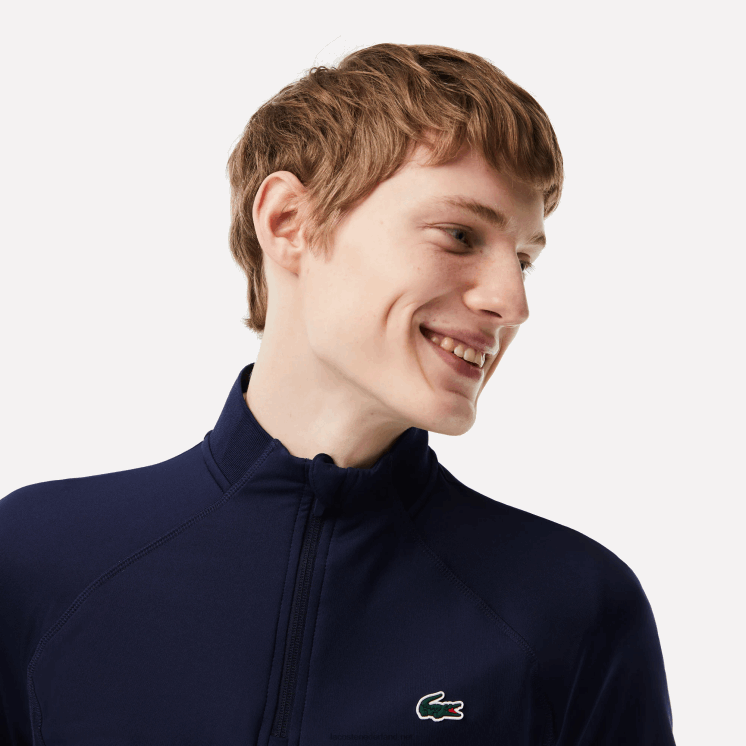 Lacoste golfsweatshirt met ingezette ronde hals 0828H313 marineblauw 423 Heren