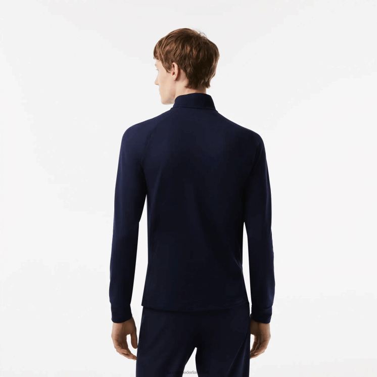 Lacoste golfsweatshirt met ingezette ronde hals 0828H313 marineblauw 423 Heren