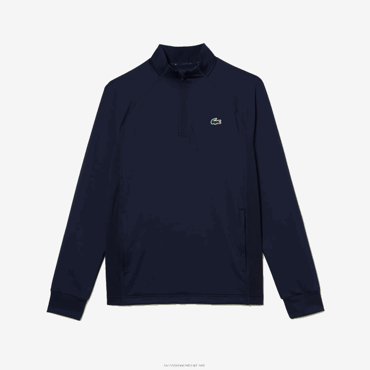 Lacoste golfsweatshirt met ingezette ronde hals 0828H313 marineblauw 423 Heren