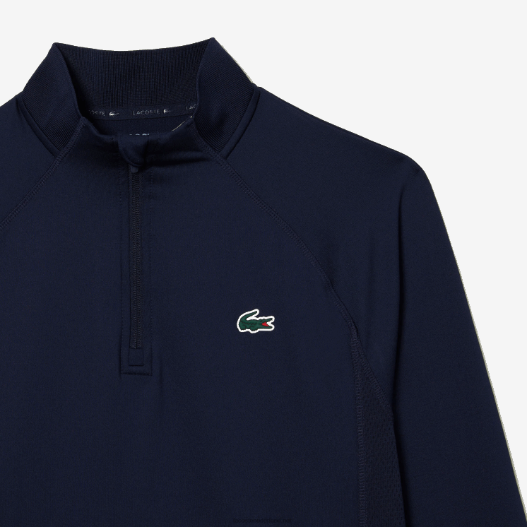Lacoste golfsweatshirt met ingezette ronde hals 0828H313 marineblauw 423 Heren