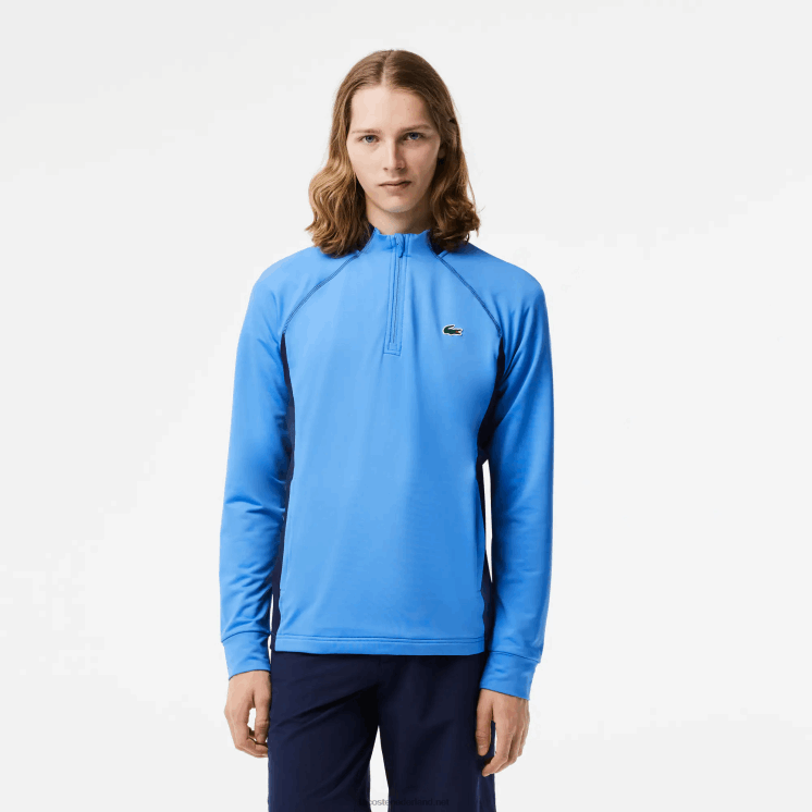 Lacoste golfsweatshirt met ingezette ronde hals 0828H314 marineblauw yd2 Heren