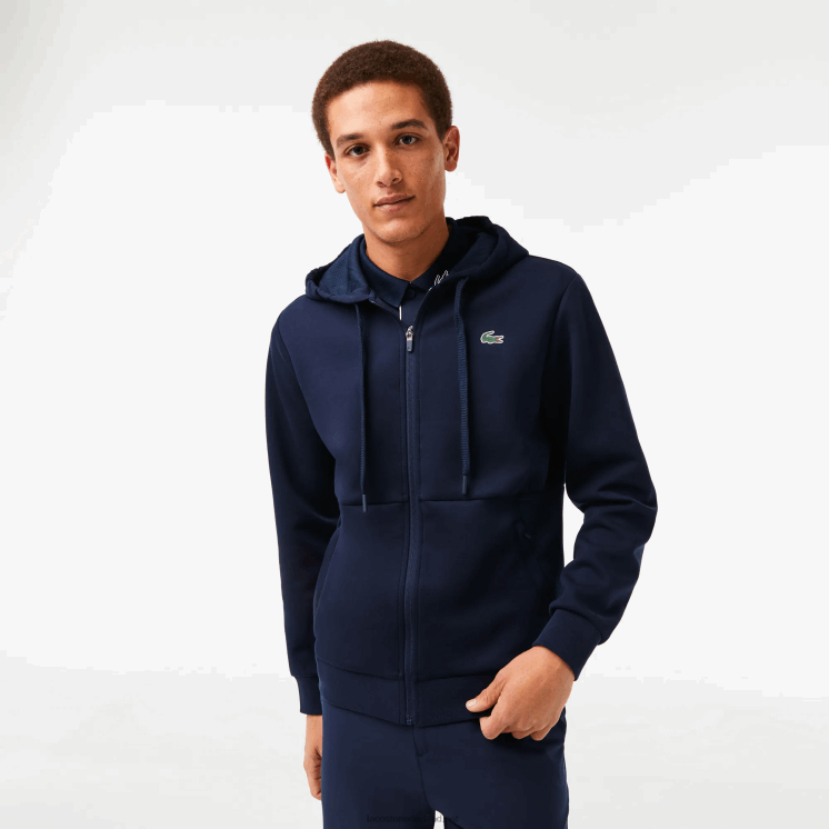 Lacoste hoodie met sportgaaspanelen 0828H1019 marineblauw 423 Heren