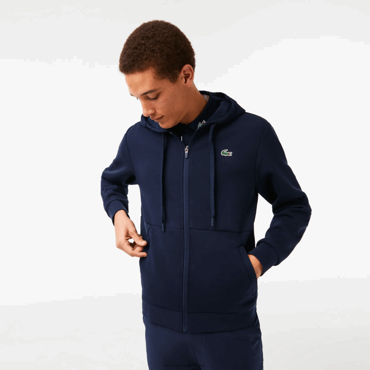 Lacoste hoodie met sportgaaspanelen 0828H1019 marineblauw 423 Heren