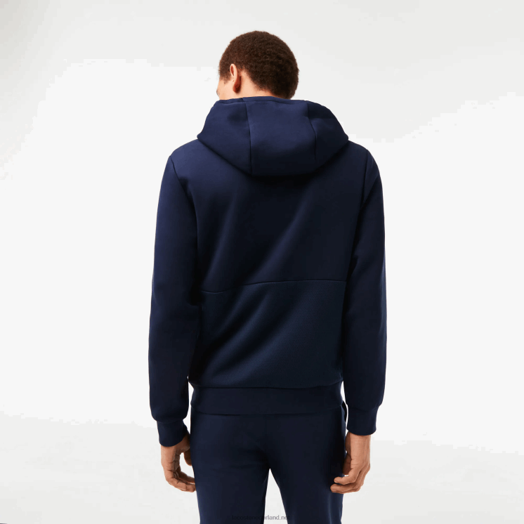 Lacoste hoodie met sportgaaspanelen 0828H1019 marineblauw 423 Heren