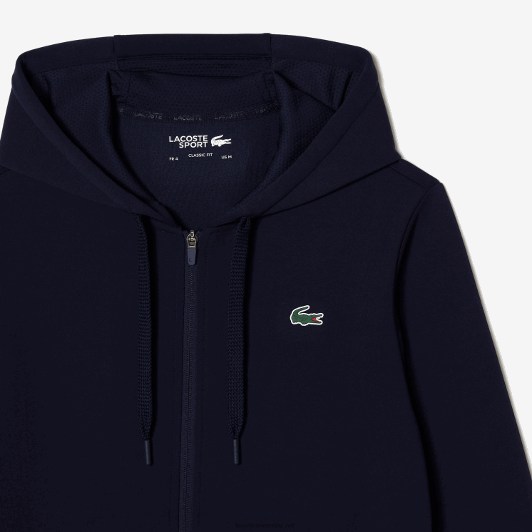 Lacoste hoodie met sportgaaspanelen 0828H1019 marineblauw 423 Heren