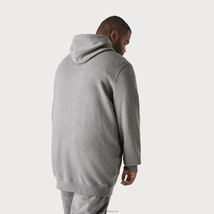 Lacoste katoenen fleece hoodie - grote maat - lang 0828H364 grijze knik erf Heren
