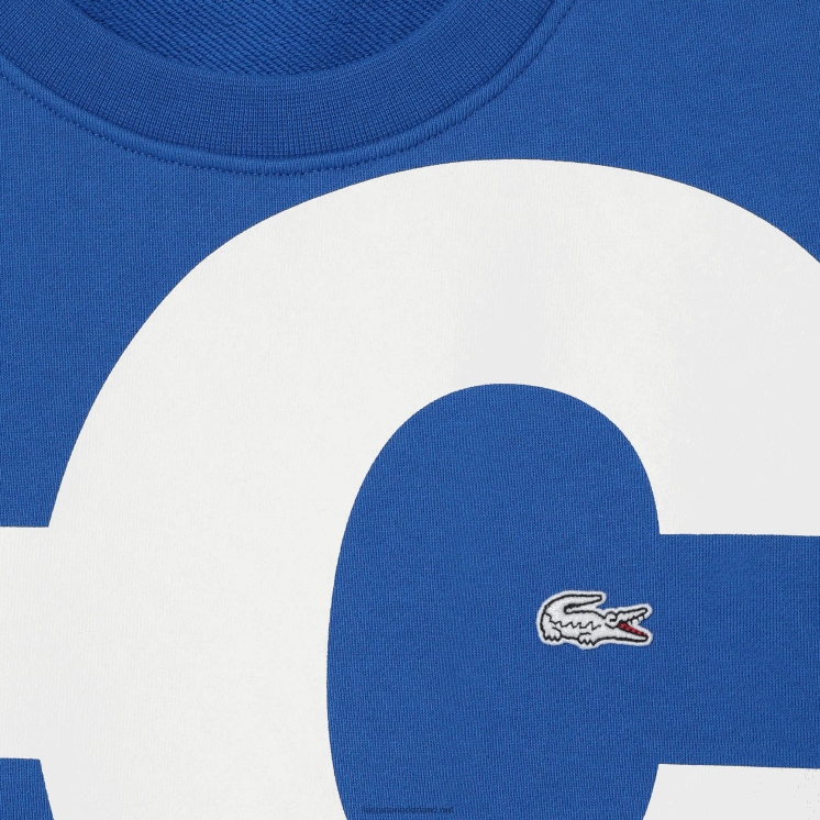 Lacoste katoenen sweatshirt met klassieke pasvorm en contrasterende letters 0828H1042 blauw k1q Heren