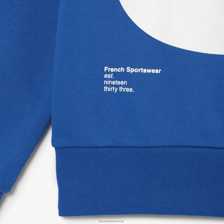 Lacoste katoenen sweatshirt met klassieke pasvorm en contrasterende letters 0828H1042 blauw k1q Heren
