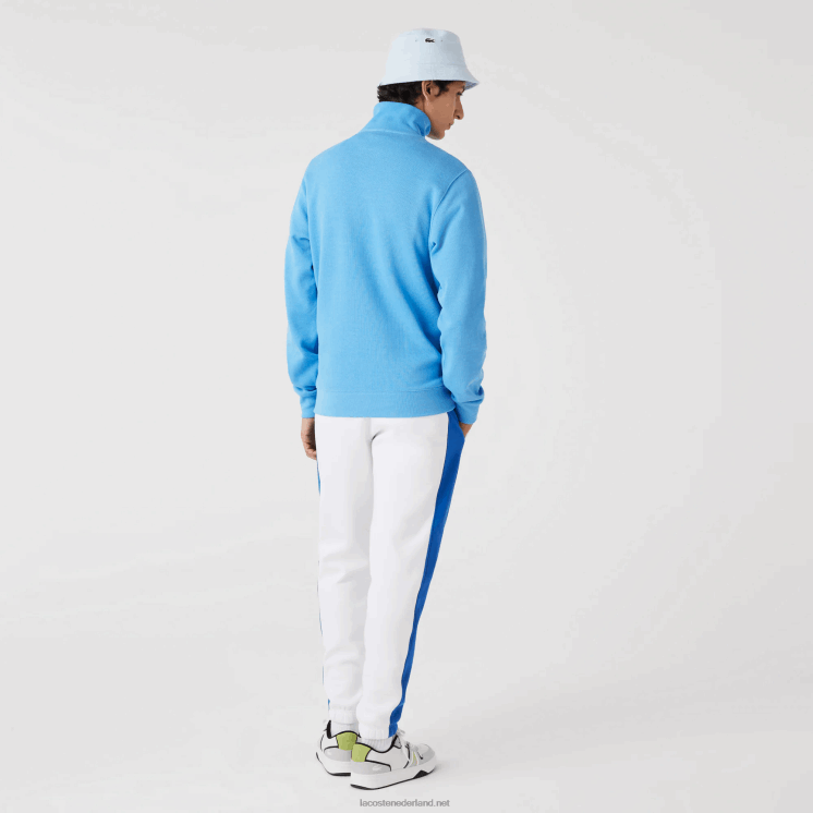 Lacoste katoenen sweatshirt met opstaande kraag en ritssluiting 0828H1184 blauw 4xa Heren