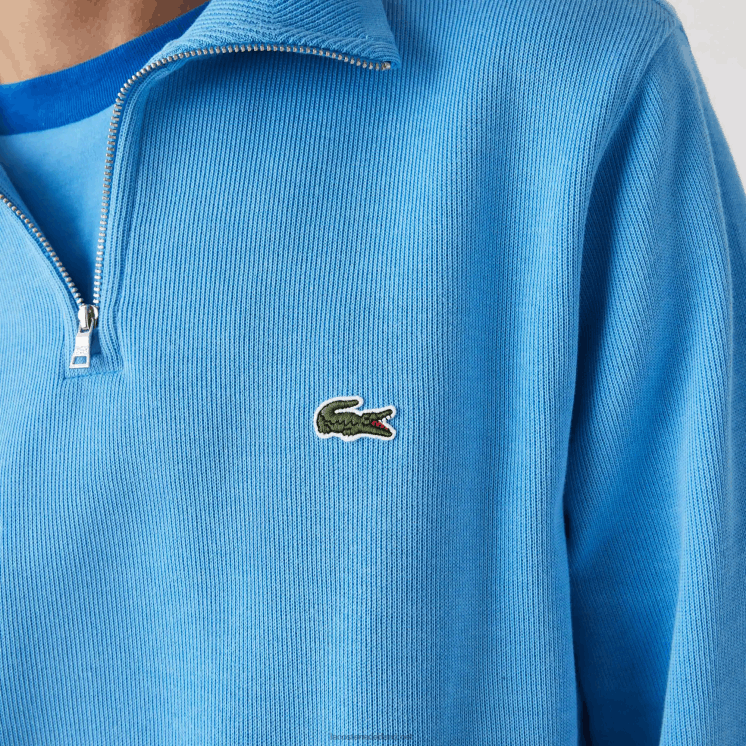 Lacoste katoenen sweatshirt met opstaande kraag en ritssluiting 0828H1184 blauw 4xa Heren