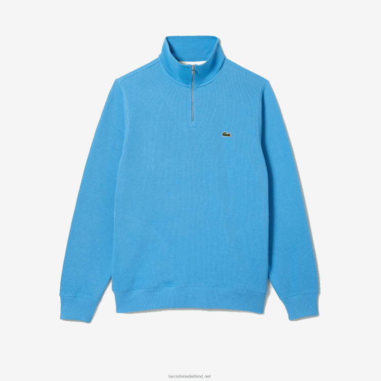 Lacoste katoenen sweatshirt met opstaande kraag en ritssluiting 0828H1184 blauw 4xa Heren
