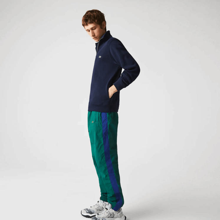 Lacoste katoenen sweatshirt met opstaande kraag en ritssluiting 0828H951 marineblauw 166 Heren