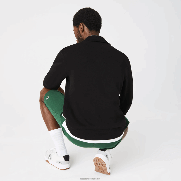 Lacoste katoenen sweatshirt met opstaande kraag en ritssluiting 0828H952 zwart 031 Heren