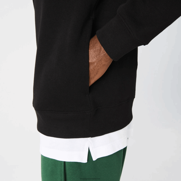 Lacoste katoenen sweatshirt met opstaande kraag en ritssluiting 0828H952 zwart 031 Heren