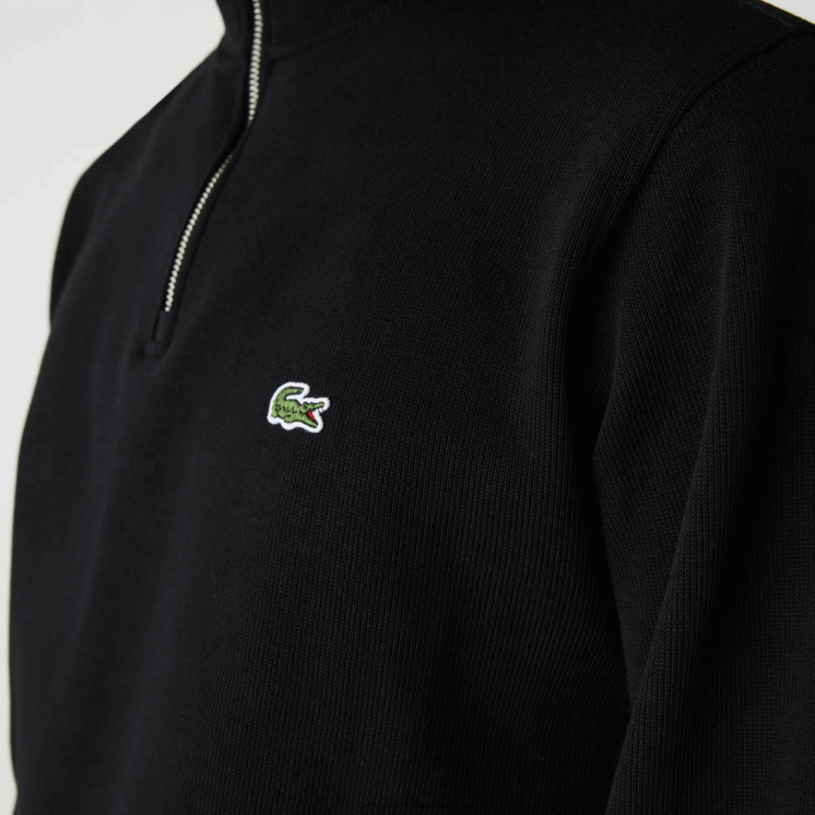 Lacoste katoenen sweatshirt met opstaande kraag en ritssluiting 0828H952 zwart 031 Heren