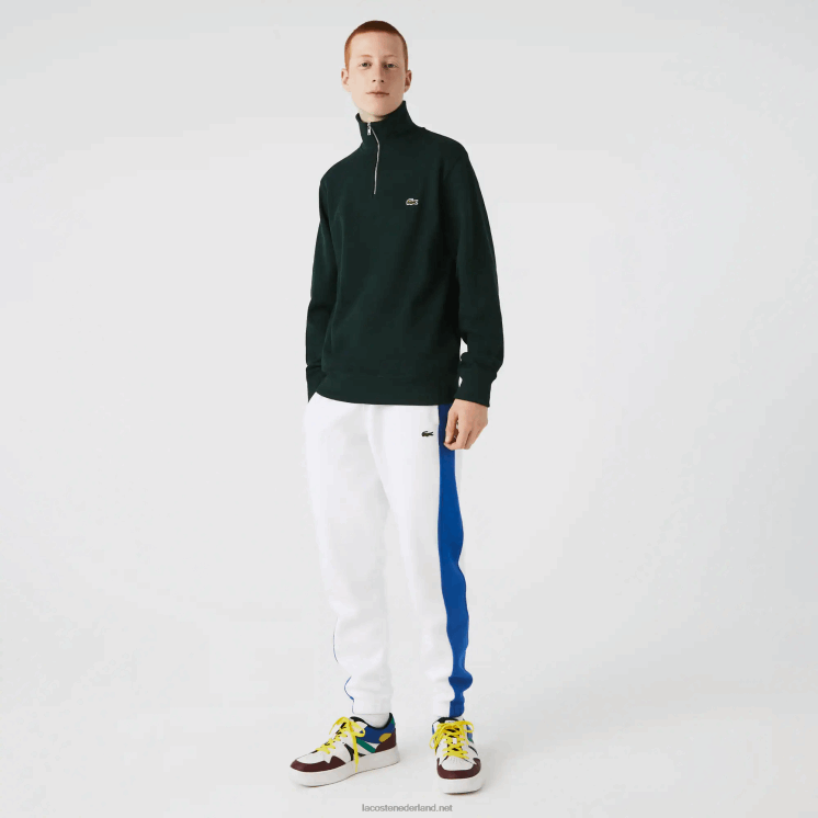 Lacoste katoenen sweatshirt met opstaande kraag en ritssluiting 0828H953 groen yzp Heren