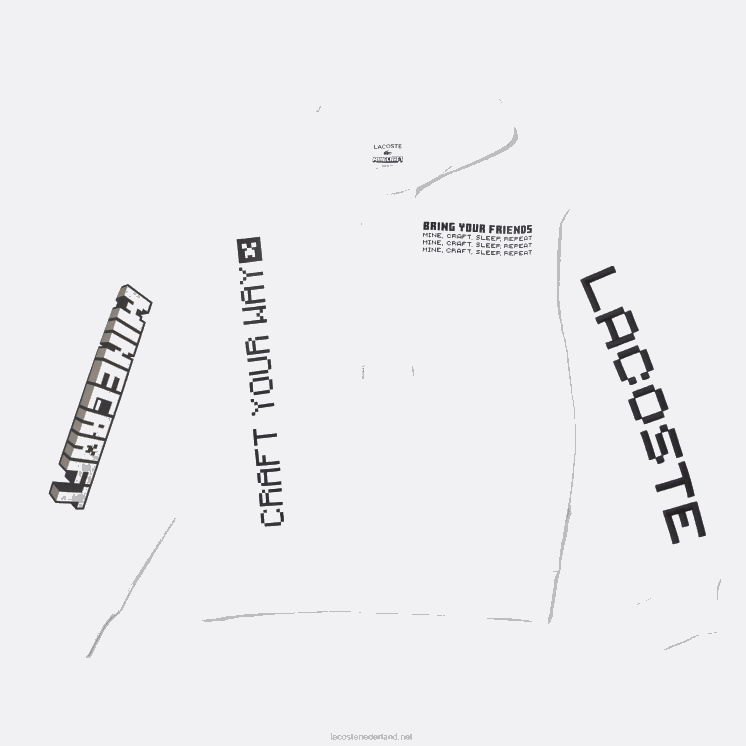 Lacoste live x minecraft losvallende fleece hoodie 0828H1165 wit 001 Heren