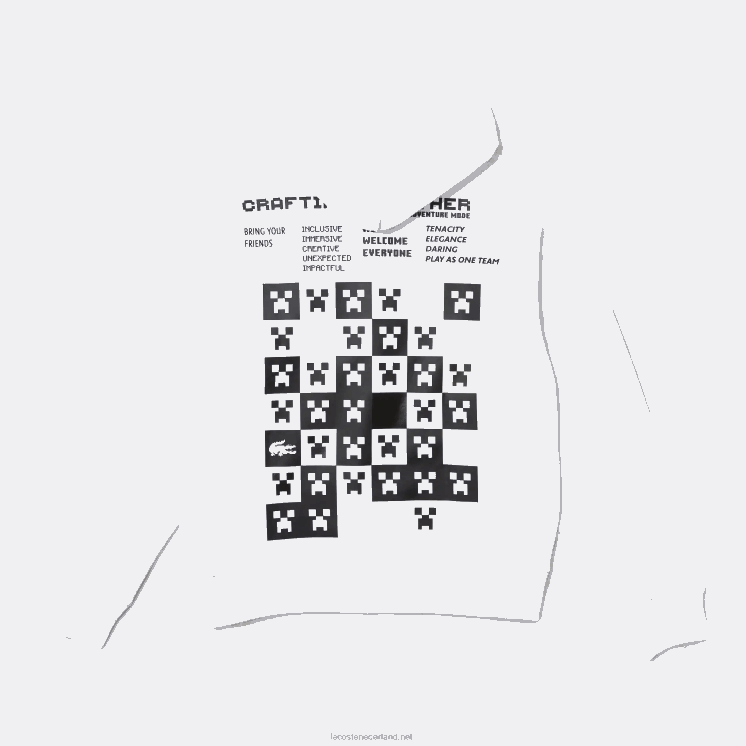 Lacoste live x minecraft losvallende fleece hoodie 0828H1165 wit 001 Heren
