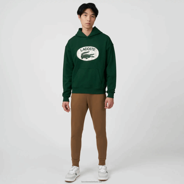 Lacoste losvallend sweatshirt met capuchon en merkmonogram 0828H970 groen 132 Heren