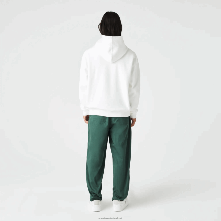 Lacoste losvallend sweatshirt met capuchon en merkmonogram 0828H972 wit 70v Heren