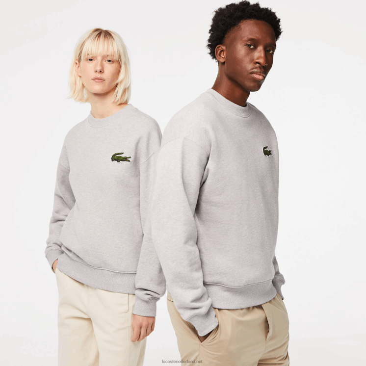 Lacoste losvallend sweatshirt met krokodillenbadge 0828H323 grijze chine ca Heren