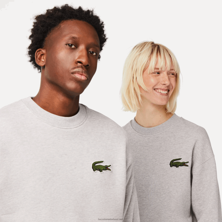 Lacoste losvallend sweatshirt met krokodillenbadge 0828H323 grijze chine ca Heren