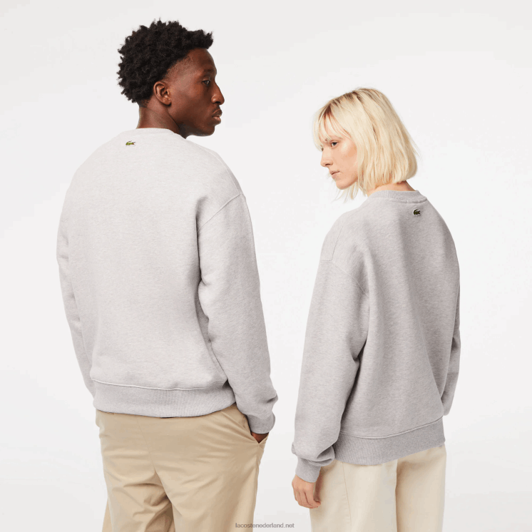 Lacoste losvallend sweatshirt met krokodillenbadge 0828H323 grijze chine ca Heren