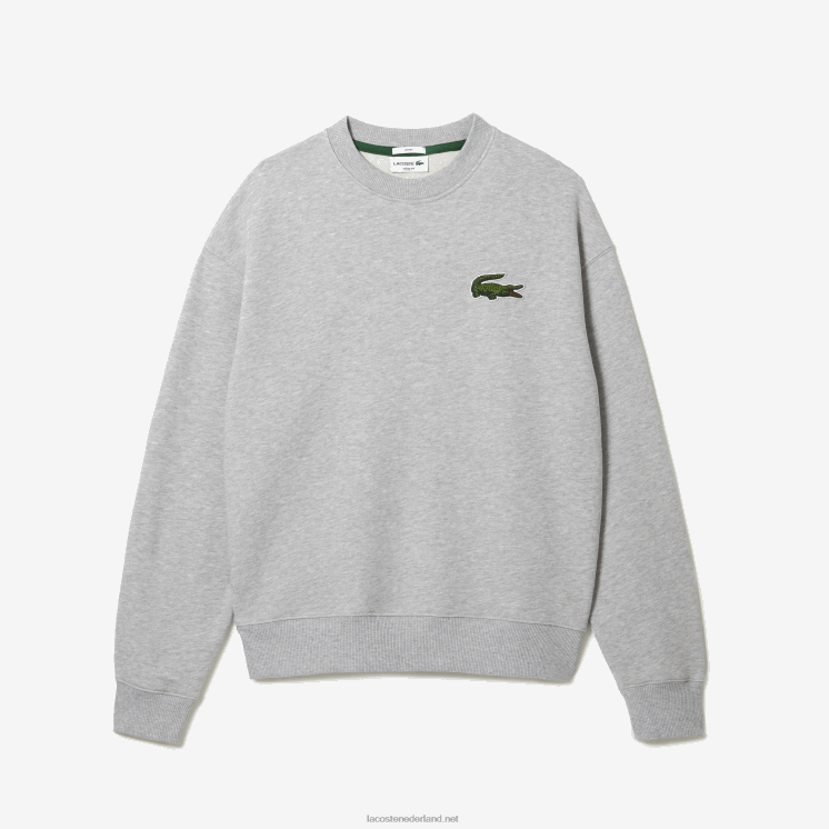Lacoste losvallend sweatshirt met krokodillenbadge 0828H323 grijze chine ca Heren